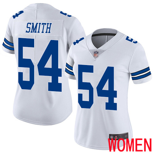 Women Dallas Cowboys Limited White Jaylon Smith Road #54 Vapor Untouchable NFL Jersey->women nfl jersey->Women Jersey